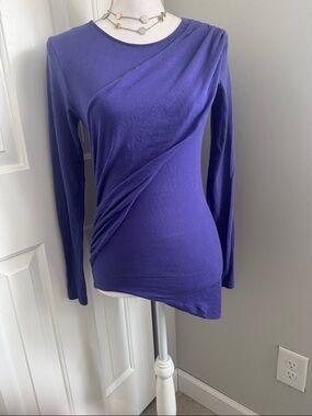 ILIA Purple Asymmetrical Draped Long-Sleeve Top